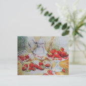 Weelderige aardbeien in de Waterverf Briefkaart (Staand voorkant)