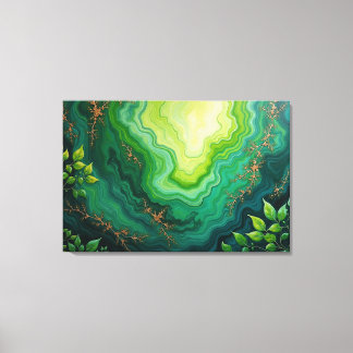 Weelderige Aderen – 36"x24" Jungle Flow Abstracte  Canvas Afdruk