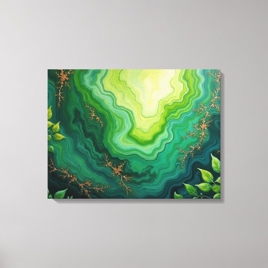 Weelderige aders – 24"x18" Jungle Flow Abstracte V Canvas Afdruk (Voorkant)