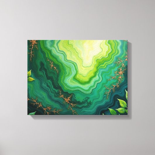 Weelderige aders – 40x30 cm Jungle Flow Abstracte Canvas Afdruk (Voorkant)