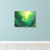 Weelderige aders – 40x30 cm Jungle Flow Abstracte Canvas Afdruk (Insitu (Houten vloer))