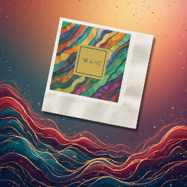 Weelderige Afrikaanse bestemming bruiloft monogram Servet