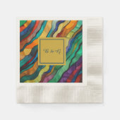 Weelderige Afrikaanse bestemming bruiloft monogram Servet (Voorkant)