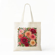 Weelderige Aquarel Dahlia Tuin