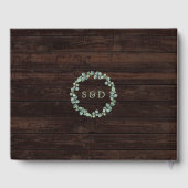 Weelderige aquarel Eucalyptus krans bruiloft Gastenboek (Achterkant)