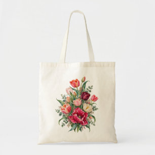 Weelderige Aquarel Tulpentuin Tote Bag
