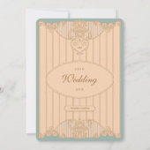 Weelderige Art Nouveau Trouwuitnodiging Kaart (Achterkant)