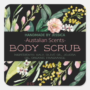 weelderige Australische bloemenbad body scrub bote Vierkante Sticker
