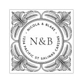 Weelderige Barok Houten Retouradres Stempel (Afrduk)