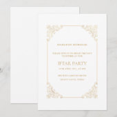 Weelderige Barokke Frame Gouden Script Iftar Feest Kaart (Voorkant / Achterkant)