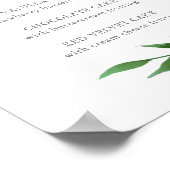 Weelderige Bladeren Elegante Trouwtaart Smaak Menu Poster (Hoek)