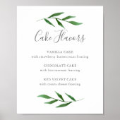 Weelderige Bladeren Elegante Trouwtaart Smaak Menu Poster (Voorkant)