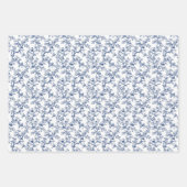 Weelderige Blauwe Botanicals 3 Inpakpapier Vel (Voorkant 3)