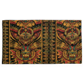 Weelderige Blauwgroen "Aztec Dream" Luxury King Ku Kussensloop (Voorkant-Rechts)