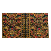 Weelderige Blauwgroen "Aztec Dream" Luxury King Ku Kussensloop (Achterkant-Links)