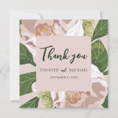 Weelderige bloem en groen Elegant Bedankkaart (Voorkant)