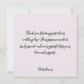 Weelderige bloem en groen Elegant Bedankkaart (Achterkant)