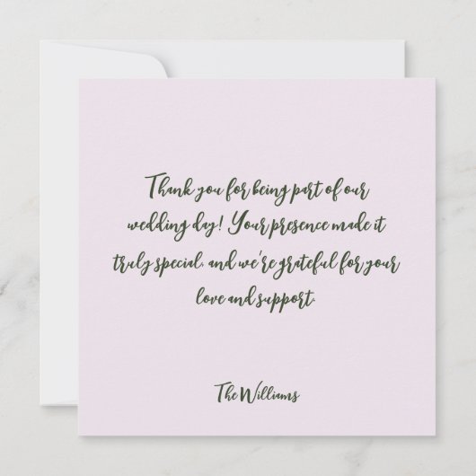 Weelderige bloem en groen Elegant Bedankkaart (Achterkant)