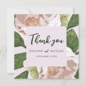 Weelderige bloem en groen Elegant Bedankkaart (Voorkant)