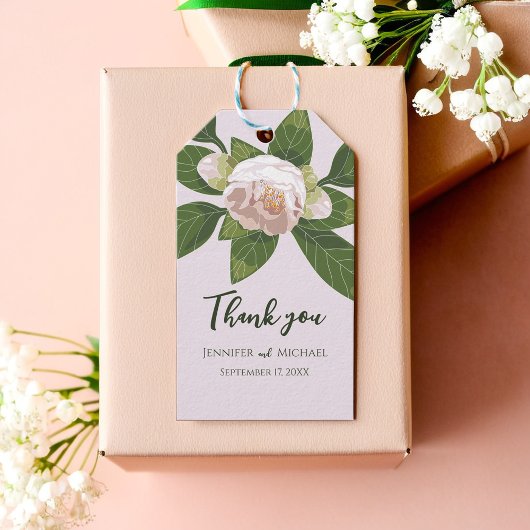 Weelderige bloem en groen Elegant Cadeaulabel