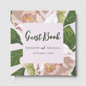 Weelderige bloem en groen Elegant gastenboek (Voorkant)