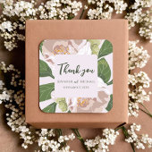 Weelderige bloem en groen Elegant Vierkante Sticker