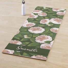 Weelderige bloem en groen Elegant Yogamat