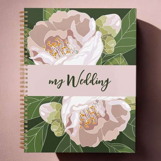 Weelderige bloem en groen Elegante bruiloft Planner