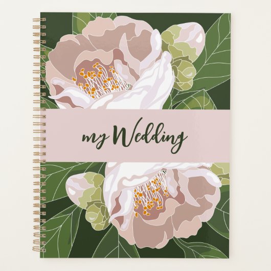 Weelderige bloem en groen Elegante bruiloft Planner (Voorkant)