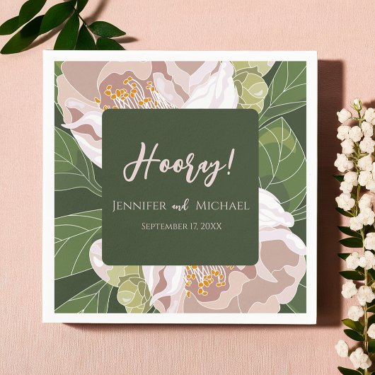 Weelderige bloem en groen Elegante bruiloft Servet