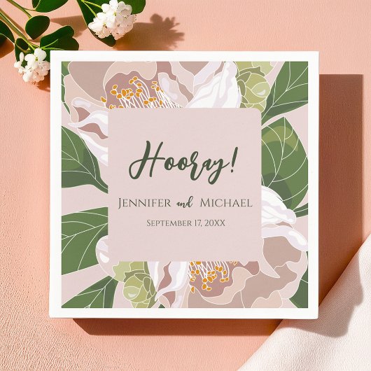 Weelderige bloem en groen Elegante bruiloft Servet