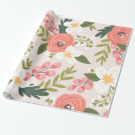 Weelderige bloemen Blush roze patroon Cadeaupapier<br><div class="desc">Weelderige bloemen Blush roze patroon</div>