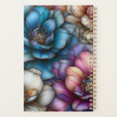 Weelderige bloemen met glinsterende gouden contour planner (Achterkant)