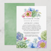 Weelderige bloemengestileerde uitnodiging voor een (Voorkant / Achterkant)