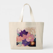 weelderige bloemensymfonie grote tote bag (Achterkant)