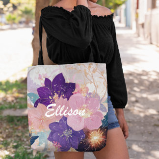 weelderige bloemensymfonie tote bag