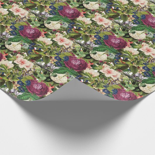 Weelderige bloementuin  botanische Prints Cadeaupapier (Hoek)