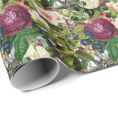 Weelderige bloementuin  botanische Prints Cadeaupapier (Rol Hoek)