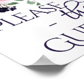 weelderige bloesems | Paarse en PInk Gastenboek Si Poster (Hoek)