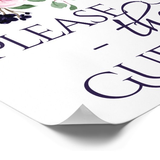 weelderige bloesems | Paarse en PInk Gastenboek Si Poster (Hoek)