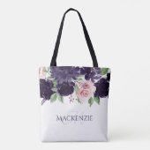 weelderige bloesems | Paarse en Roze Boeket Custom Tote Bag (Achterkant)