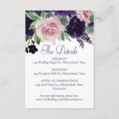 weelderige bloesems | Paarse en roze roos bloemdet Informatiekaartje (Voorkant)