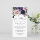 Weelderige Bloesems | Paarse en Roze Roos Bloemen  Bedankkaart (Staand voorkant)