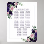 weelderige bloesems | Paarse en Roze Roos Zitkaart Poster (Voorkant)