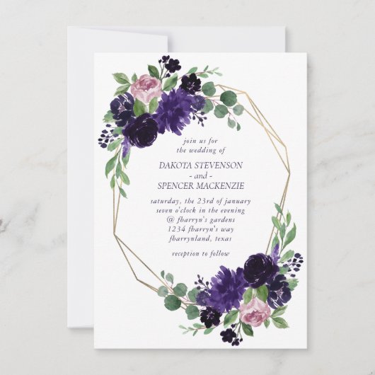 weelderige bloesems | Paarse en Roze Rose Bloemen  Kaart (Voorkant)