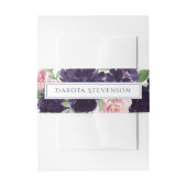 weelderige bloesems | Paarse en Roze Rozen Custom Uitnodigingen Wikkel (Voorkant Voorbeeld)