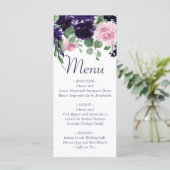 weelderige bloesems | Paarse en roze rozen Garland Menu (Staand voorkant)