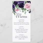 weelderige bloesems | Paarse en roze rozen Garland Menu (Voorkant)