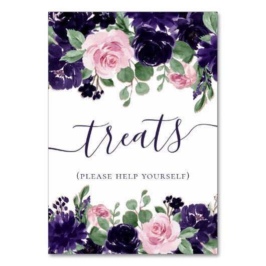 weelderige bloesems | Paarse en roze rozen traktat Kaart (Voorkant)
