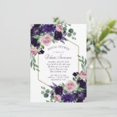 weelderige bloesems | Paarse en roze rozenbloemend Kaart (Staand voorkant)